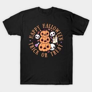 Happy Halloween Funny Pumpkin And Skullcap Halloween Tshirt